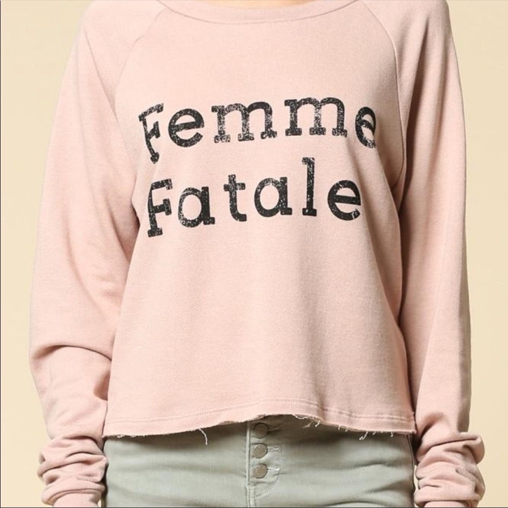 Pink Femme Fatale Cropped Sweatshirt